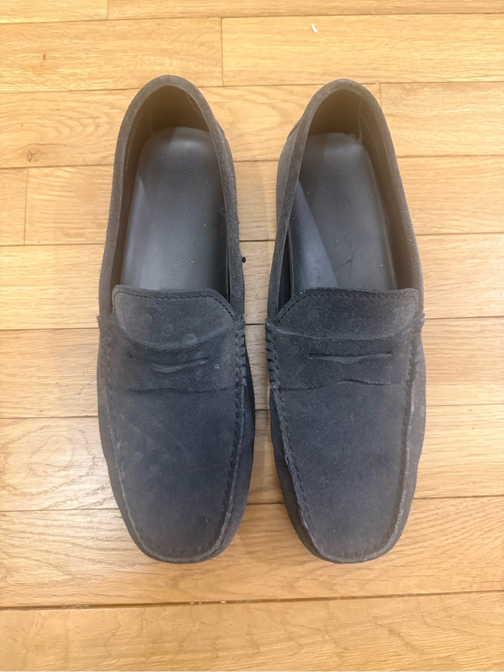 Tod’s Men's Navy Suede Penny Loafers